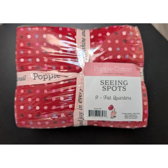 Seeing Spots Fat Quarter Bundle 9pc Ombre Dots Quilting Fabric Poppie Cotton - Picture 1 of 4